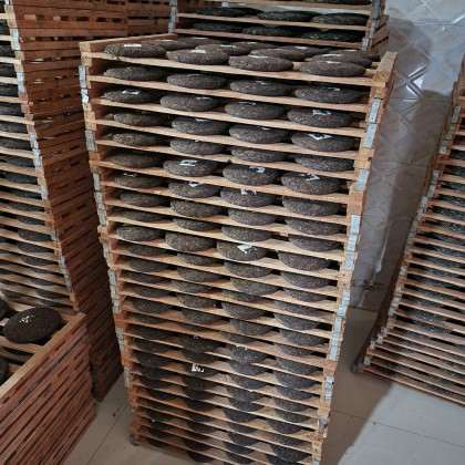 Перевод на заводе производителя чая Пуэр