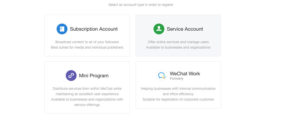 wechat official account service