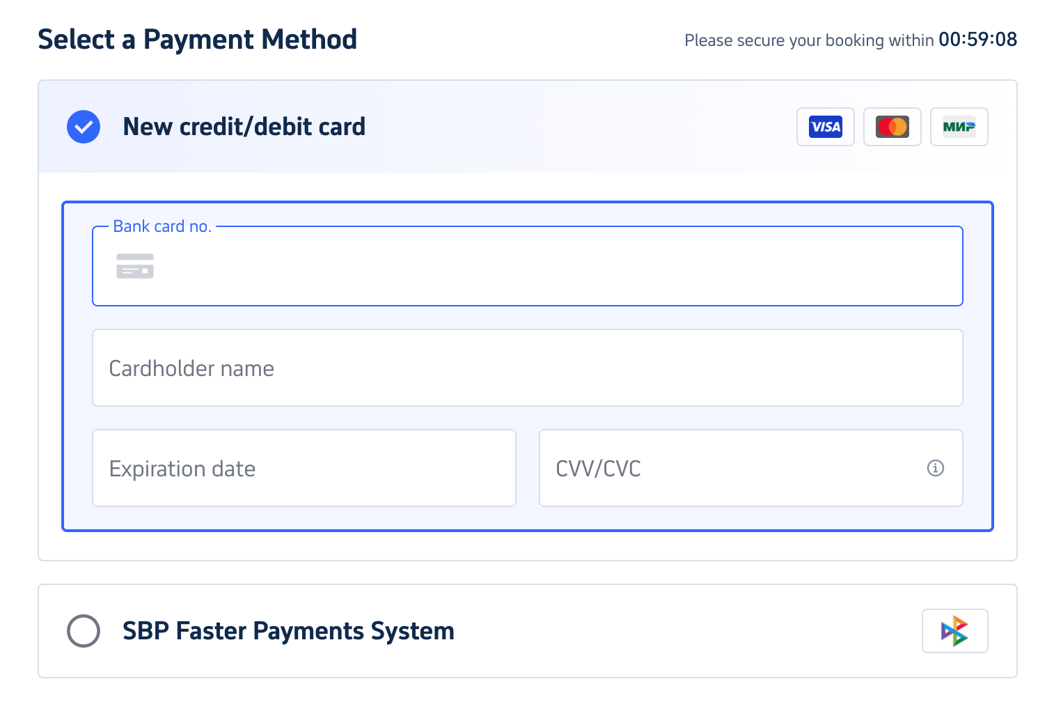 Jплата российскими картами Visa, MasterCard и МИР на trip.com